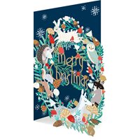 Christmas card, Animal wreath