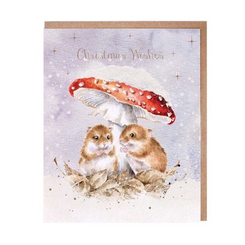 'Mushroom at the inn' mouse Christmas Card