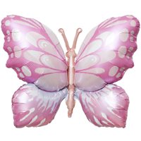 Foil balloon butterfly pink/orange 77x57cm 1 piece