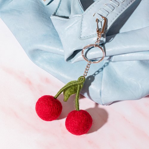Cherry Felt Keyring