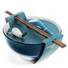 Ceramic noodle bowl set - Blue whale