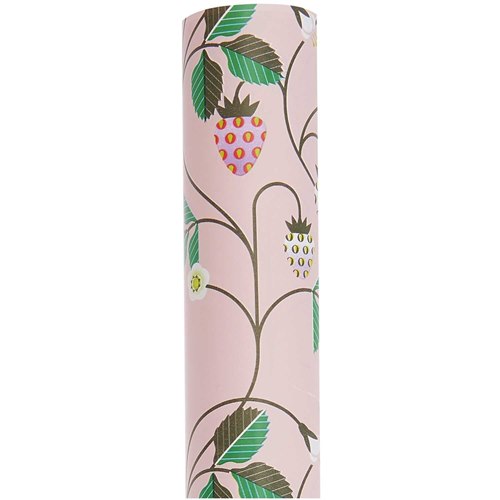 Paper Poetry wrapping paper strawberries pink 200x70cm 80g/m²