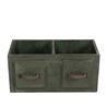 Green Two-Compartment Reclaimed Wood Box