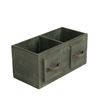 Green Two-Compartment Reclaimed Wood Box