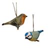 Hanging Wooden Bird Decoration – Blue Tit or Robin