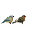 Hanging Wooden Bird Decoration – Blue Tit or Robin