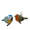 Hanging Wooden Bird Decoration – Blue Tit or Robin