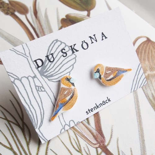 Earring Hawfinch, stud