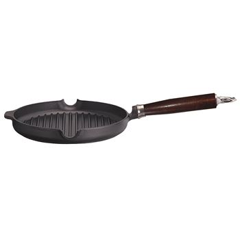 Grillpanna 24 cm med hällpip Ronneby Bruk Maestro trä betsat