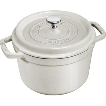 Gryta/Cocotte rund 24 cm, 4,8l Staub vit tryffel