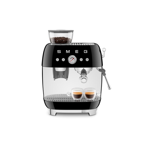 Espressomaskin manuell m kaffekvarn Smeg 50's Style svart