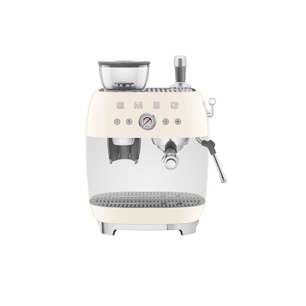 Espressomaskin manuell m kaffekvarn Smeg 50's Style creme