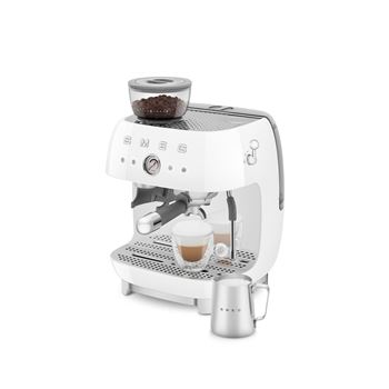 Espressomaskin manuell m kaffekvarn Smeg 50's Style vit