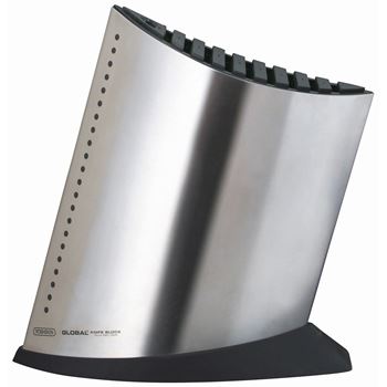 Knivblock f 9 knivar+skärpstav, h=27 cm Global rostfri