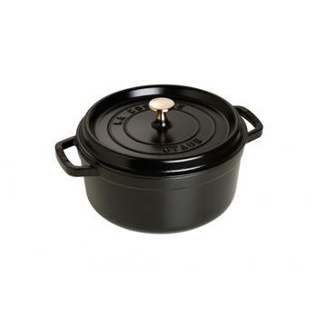 Gryta/Cocotte rund 24 cm, 3,8l Staub svart