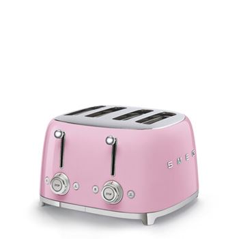 Brödrost 4 skivor, 4 breda brödfack Smeg 50's Style rosa