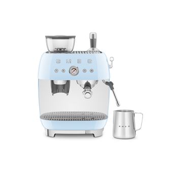 Espressomaskin manuell m kaffekvarn Smeg 50's Style pastellblå