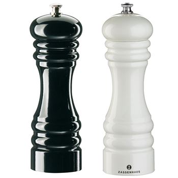 Salt- och pepparkvarn 18 cm Zassenhaus Berlin svart/vit