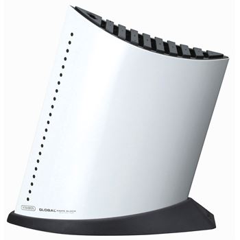 Knivblock f 9 knivar+skärpstav, h=27cm Global vit