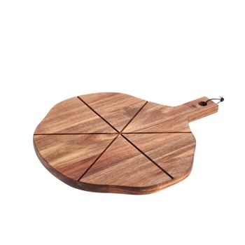 Pizzaskärbräda med räfflor 44x36x1,9 cm Holm akaciaträ fsc