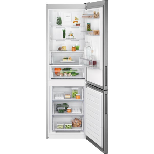 Kyl/frys kombi 186 cm Flat Door LNT6ME32U2R Electrolux grå med rostfri look