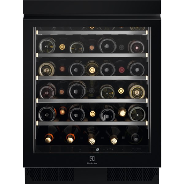 Vinkyl inb. 82-87 cm, 40 flaskor EWUS040B8BR Electrolux 800 Perfect Shelving svart