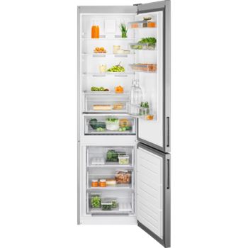 Kyl/frys kombi 201 cm Flat Door  LNT6ME36U2R Electrolux grå med rostfri look