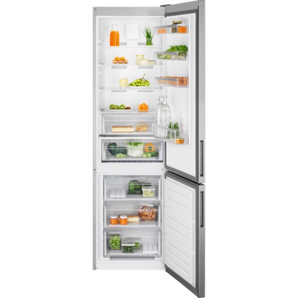 Kyl/frys kombi 201 cm Flat Door  LNT6ME36U2R Electrolux grå med rostfri look