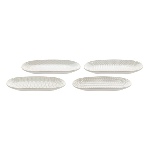 Tallrik Elstra 25,5 x 14 x 2,5 cm Stengods 4 ass.  Villa Collection offwhite
