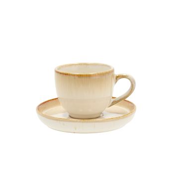 Espresso med fat 7 cl Bitz gräddvit