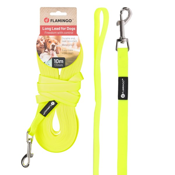 Flamingo Spårlina 10m 17mm Caspar biothane gul