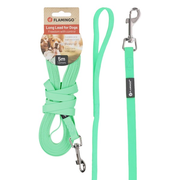 Flamingo Spårlina 5m 13mm Caspar biothane mintgrön