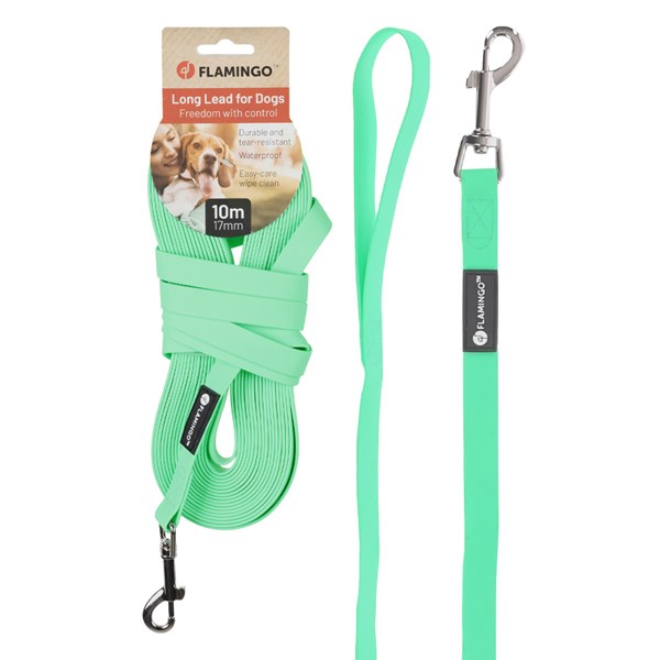 Flamingo Spårlina 10m 17mm Caspar biothane mintgrön