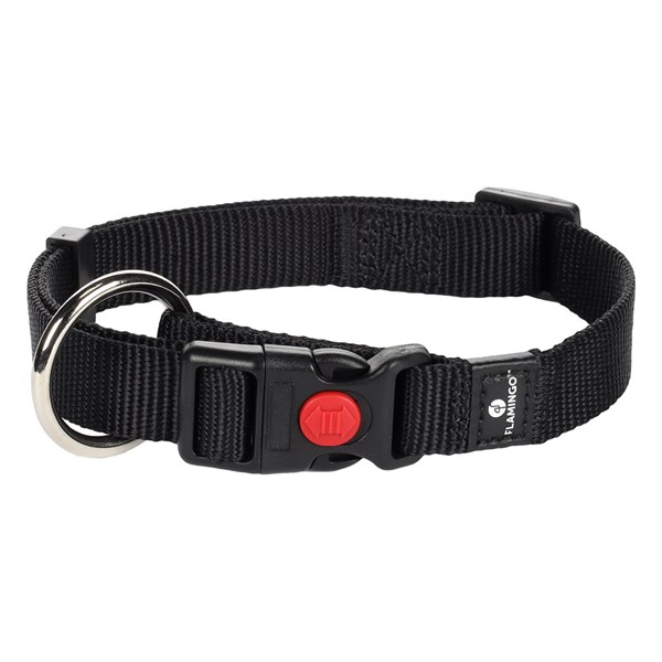 Flamingo Halsband Ziggi svart M 40-55cm 20mm