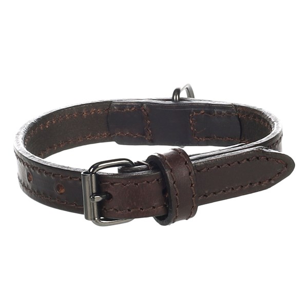 Flamingo Halsband M/L 38-48cm 25mm Denver läder brun
