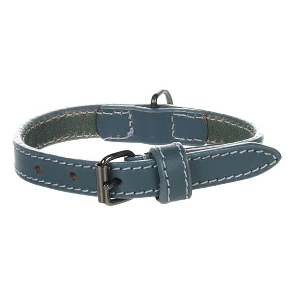 Flamingo Halsband S 29-35cm 15mm Denver läder blå
