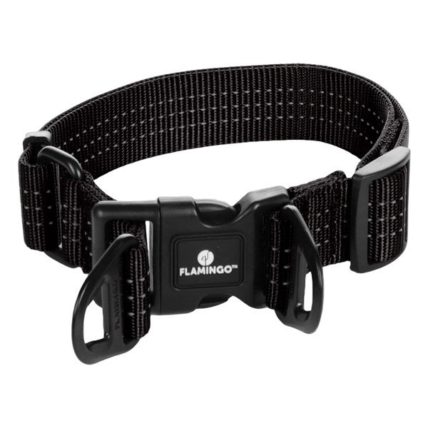 Flamingo Halsband Zorba svart L 45-65cm 32mm