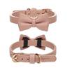 Flamingo Halsband 31-39cm 20mm Nela rosa med rosett, konstläder