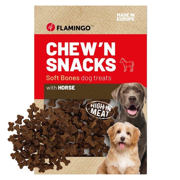 Flamingo Chew´N Snack med hästsmak 150g