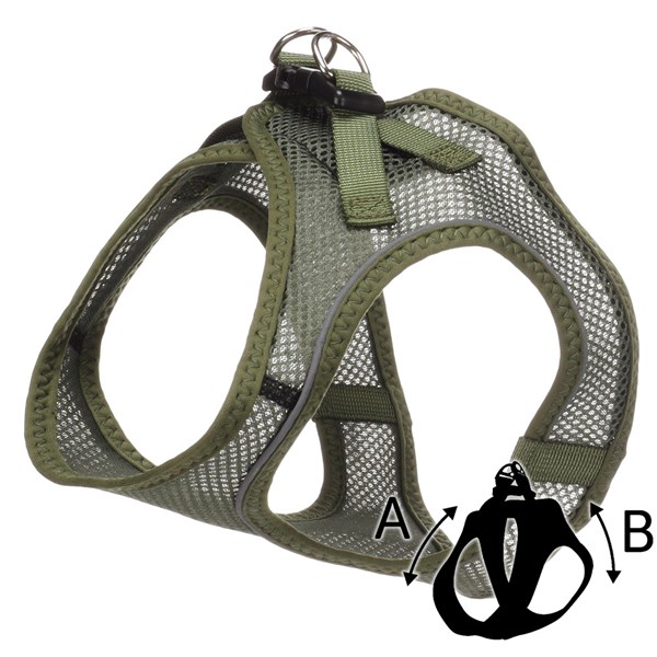 Flamingo Kattsele L 30-34cm Berta Step & Go khaki