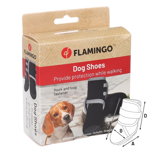 Flamingo Hundsko Laky svart 2-pack L