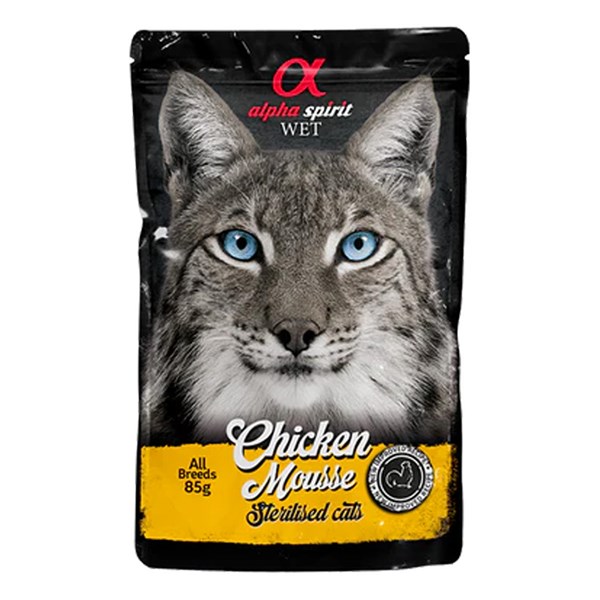 Alpha Spirit Cat Pouch Chicken Sterilized Mousse 85g