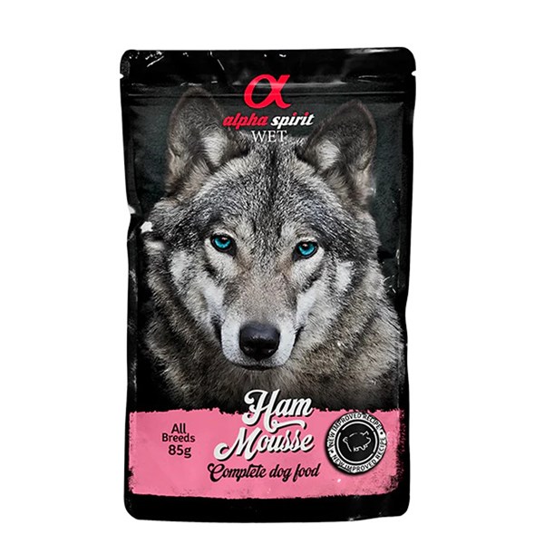 Alpha Spirit Dog Pouch Ham Mousse 85g