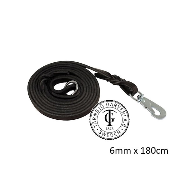 Alac Läderkoppel svart 6mm 180cm