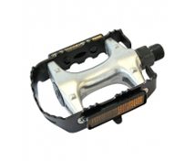 PEDAL ALUMINIUM  SILVER/SVART 9/16AXEL