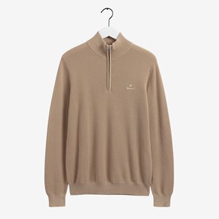 COTTON PIQUE HALF ZIP