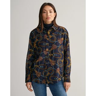 REL ROPE PRINT COT SILK SHIRT