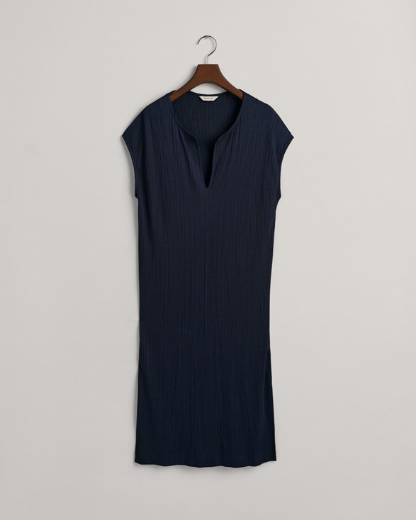 SLIT NECK DETAIL SS DRESS