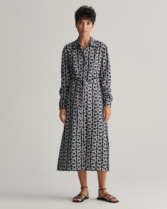 SLIM G PATTERN SHIRT DRESS