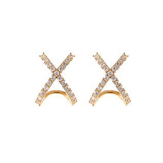 Cross earring, gold